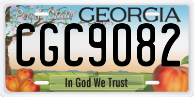 GA license plate CGC9082