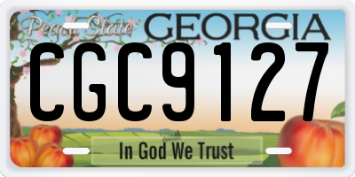GA license plate CGC9127