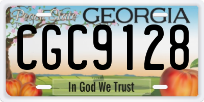 GA license plate CGC9128