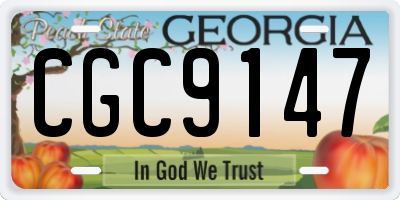 GA license plate CGC9147