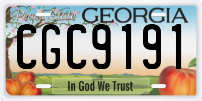 GA license plate CGC9191