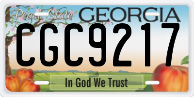 GA license plate CGC9217