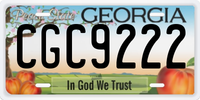 GA license plate CGC9222