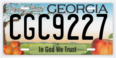 GA license plate CGC9227