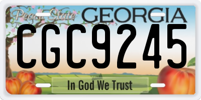 GA license plate CGC9245