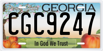 GA license plate CGC9247