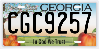 GA license plate CGC9257