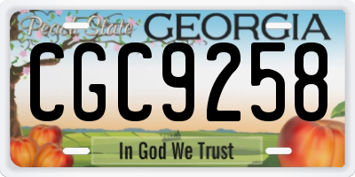 GA license plate CGC9258