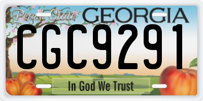 GA license plate CGC9291