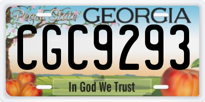 GA license plate CGC9293