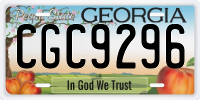 GA license plate CGC9296