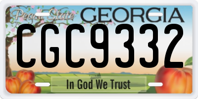 GA license plate CGC9332