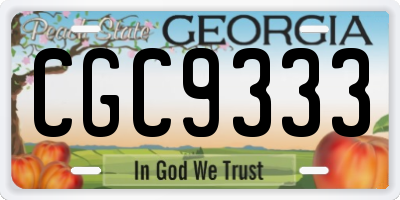 GA license plate CGC9333