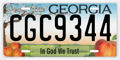 GA license plate CGC9344