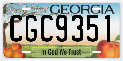 GA license plate CGC9351