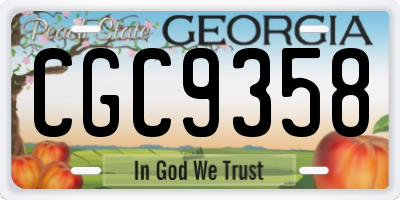 GA license plate CGC9358