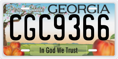 GA license plate CGC9366