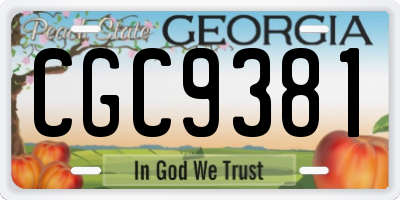 GA license plate CGC9381