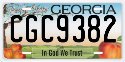 GA license plate CGC9382