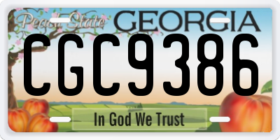 GA license plate CGC9386