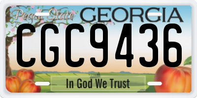 GA license plate CGC9436