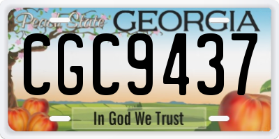 GA license plate CGC9437