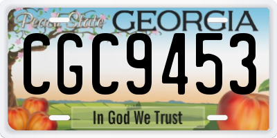 GA license plate CGC9453