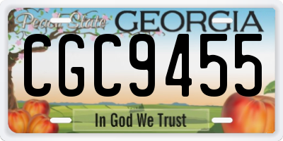 GA license plate CGC9455