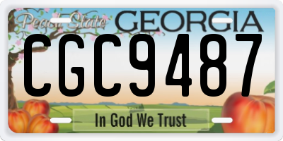 GA license plate CGC9487