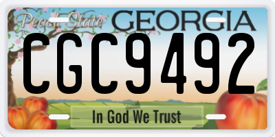 GA license plate CGC9492