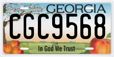 GA license plate CGC9568
