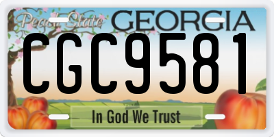 GA license plate CGC9581