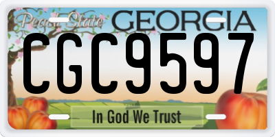GA license plate CGC9597