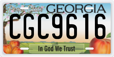GA license plate CGC9616