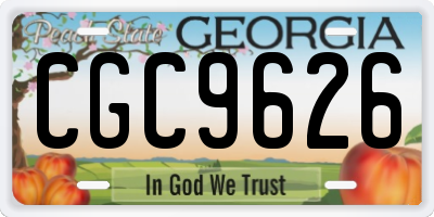 GA license plate CGC9626