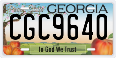GA license plate CGC9640