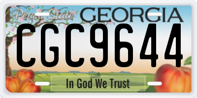 GA license plate CGC9644