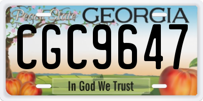 GA license plate CGC9647