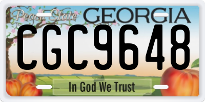 GA license plate CGC9648