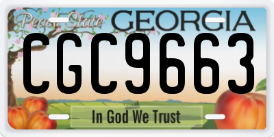 GA license plate CGC9663