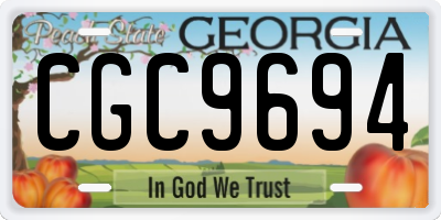 GA license plate CGC9694