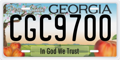 GA license plate CGC9700