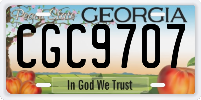 GA license plate CGC9707