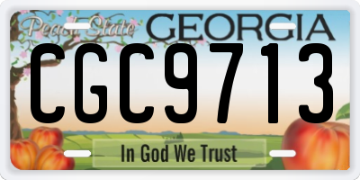 GA license plate CGC9713