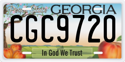 GA license plate CGC9720
