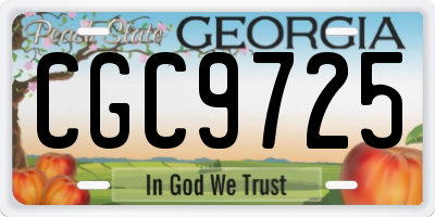 GA license plate CGC9725