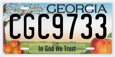 GA license plate CGC9733