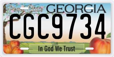 GA license plate CGC9734