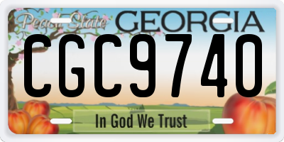 GA license plate CGC9740