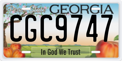 GA license plate CGC9747